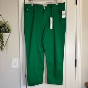 Nicole Miller Green SoHo High Rise Skinny Crop Jean